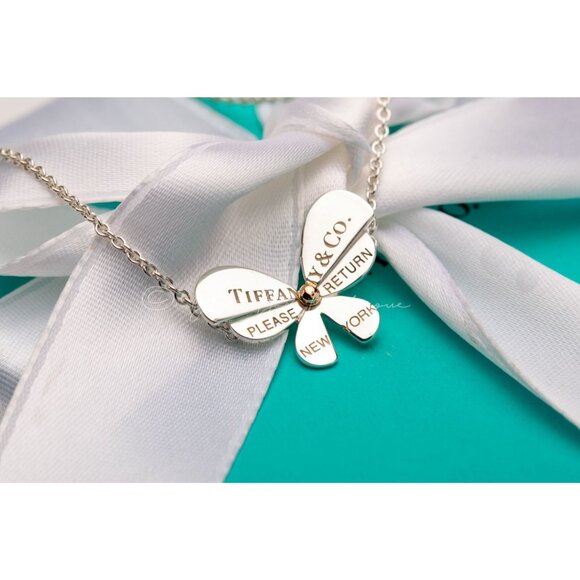 Tiffany & Co. Butterfly Bracelet"Love Bug" Return to Tiffany 18k Silver Rose Gol - Picture 1 of 8